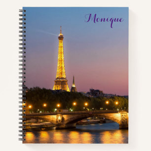 Paris Eiffel Tower Themed Spiral Notebook Französ Notizblock