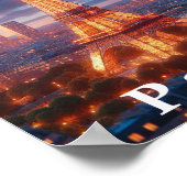 Paris Eiffel Tower Travel Art Poster (Ecke)