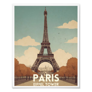 Paris Eiffel Tower Travel Poster   Vintage Poster