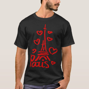 Paris Eiffel Tower Triomphe Arch Flag Frankreich T-Shirt