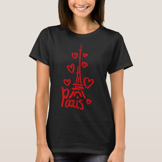 Paris Eiffel Tower Triomphe Arch Flag Frankreich T-Shirt (Vorderseite)