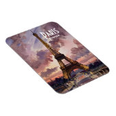 Paris Eiffel Tower Twilight Watercolor Painting Magnet (Rechte Seite)