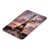 Paris Eiffel Tower Twilight Watercolor Painting Magnet (Linke Seite)