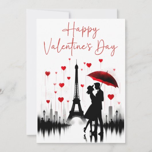 Paris Eiffel Tower Valentines Feiertagskarte (Vorderseite)