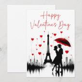 Paris Eiffel Tower Valentines Feiertagskarte (Vorne/Hinten)