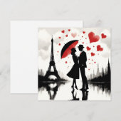 Paris Eiffel Tower Valentines Feiertagskarte (Vorne/Hinten)
