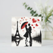 Paris Eiffel Tower Valentines Feiertagskarte (Stehend Vorderseite)