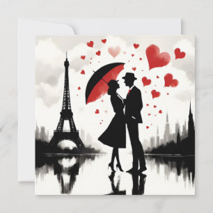 Paris Eiffel Tower Valentines Feiertagskarte