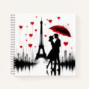 Paris Eiffel Tower Valentines Notizblock