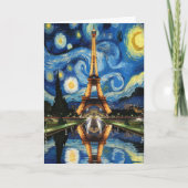Paris Eiffel Tower Van Gogh Geburtstag niedlich Karte (Vorderseite)