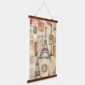Paris Eiffel Tower Vintag antike Wandteppich Mit Holzrahmen (Gewinkelt)