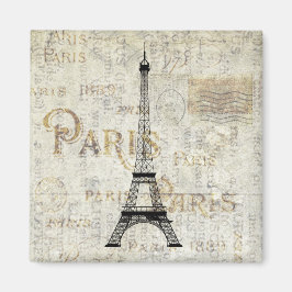 Paris Eiffel Tower Vintag Postcard Magnet