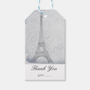 Paris Eiffel Tower Vintage Hochzeit Chic Geschenk Geschenkanhänger