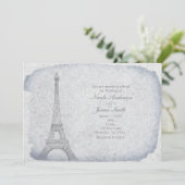 Paris Eiffel Tower Vintage Hochzeit Einladungen (Stehend Vorderseite)