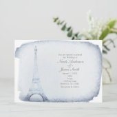 Paris Eiffel Tower Vintage Hochzeit Einladungen (Stehend Vorderseite)