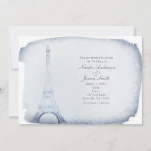 Paris Eiffel Tower Vintage Hochzeit Einladungen