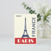 Paris Eiffel Tower Vintage Travel Poster Postkarte (Stehend Vorderseite)