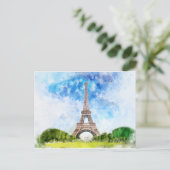 Paris Eiffel Tower Watercolor #01 Postkarte (Stehend Vorderseite)