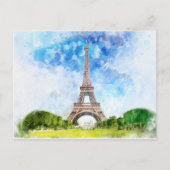 Paris Eiffel Tower Watercolor #01 Postkarte (Vorderseite)