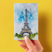 Paris Eiffel Tower Watercolor #02 Postkarte