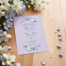 Paris Eiffel Tower Watercolor Floral Lilac Wedding