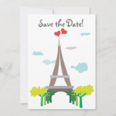 Paris Eiffel Tower Wedding Date Save The Date (Vorderseite)