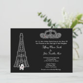 Paris Eiffel Tower Wedding Einladung (Stehend Vorderseite)