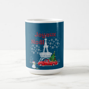 Paris Eiffel Tower Weihnachtsbaum Red Truck Joyeux Kaffeetasse