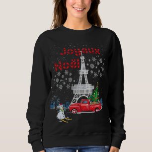 Paris Eiffel Tower Weihnachtsbaum Red Truck Sweatshirt