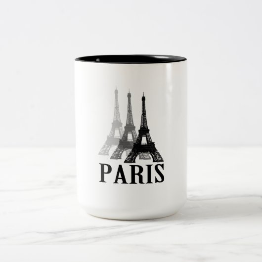 Paris Eiffel Tower Zweifarbige Tasse (Mittel)