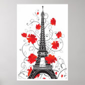 Paris Eiffel Turm elegant stilvolle Silhouette Poster (Vorne)