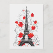 Paris Eiffel Turm elegant stilvolle Silhouette Postkarte (Vorderseite)