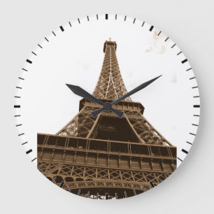 Paris- - Eiffel-Turm - i-Liebe Paris - Frankreich Große Wanduhr