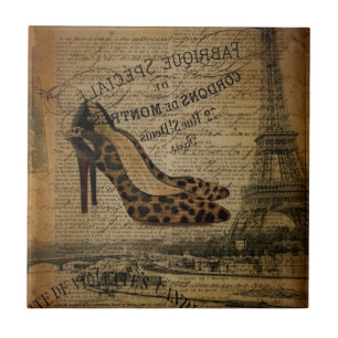Paris eiffel Turm Leopard High Heel modihionista Fliese