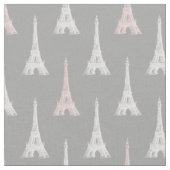 Paris Eiffel Turm Pink Grau Stoff (Nahaufnahme)