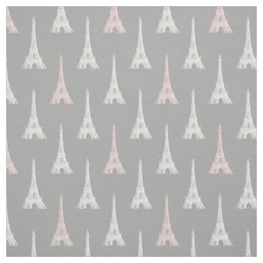 Paris Eiffel Turm Pink Grau Stoff (Muster)