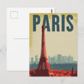 Paris Eiffel Turm Retro Postkarte (Vorne/Hinten)