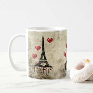Paris, Eiffel-Turm und rote Luftballons Pergament Kaffeetasse