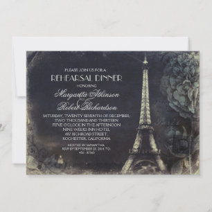 Paris Eiffel Turm Vintages Probe Abendessen Einladung