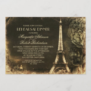 Paris Eiffel Turm Vintages Probe Abendessen Einladung