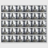 Paris Eiffell Tower Wrapping Paper Geschenkpapier (Flach)