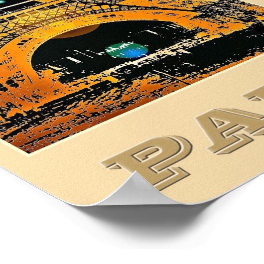 Paris Eiffelturm - 01 - Reiseplakat Poster (Ecke)