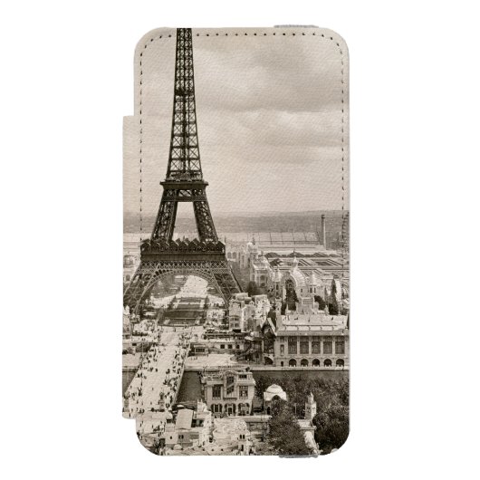 Paris: Eiffelturm, 1900 Incipio iPhone Geldbeutel-Hülle (Folio Vorderseite)