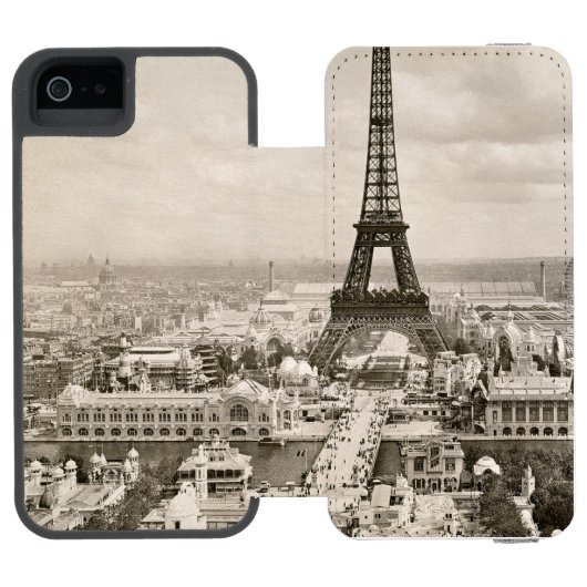 Paris: Eiffelturm, 1900 Incipio iPhone Geldbeutel-Hülle (Folio Geöffnet)