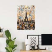 Paris Eiffelturm Abstrakte Tropfmalerei Poster (Heimbüro)