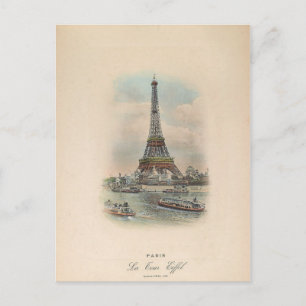 Paris Eiffelturm antikes Kunstfoto Postkarte