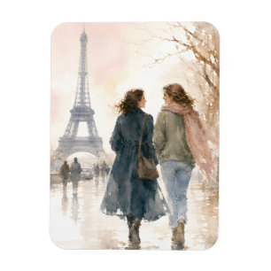 Paris Eiffelturm Aquarell-Wandkunst Magnet