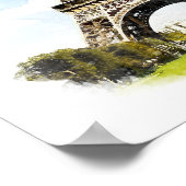 Paris - Eiffelturm - Aquarellmalerei Poster (Ecke)