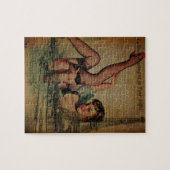 Paris-Eiffelturm bachelorette Mädchen Puzzle (Horizontal)