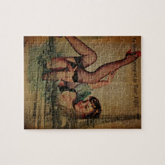 Paris-Eiffelturm bachelorette Mädchen Puzzle (Horizontal)